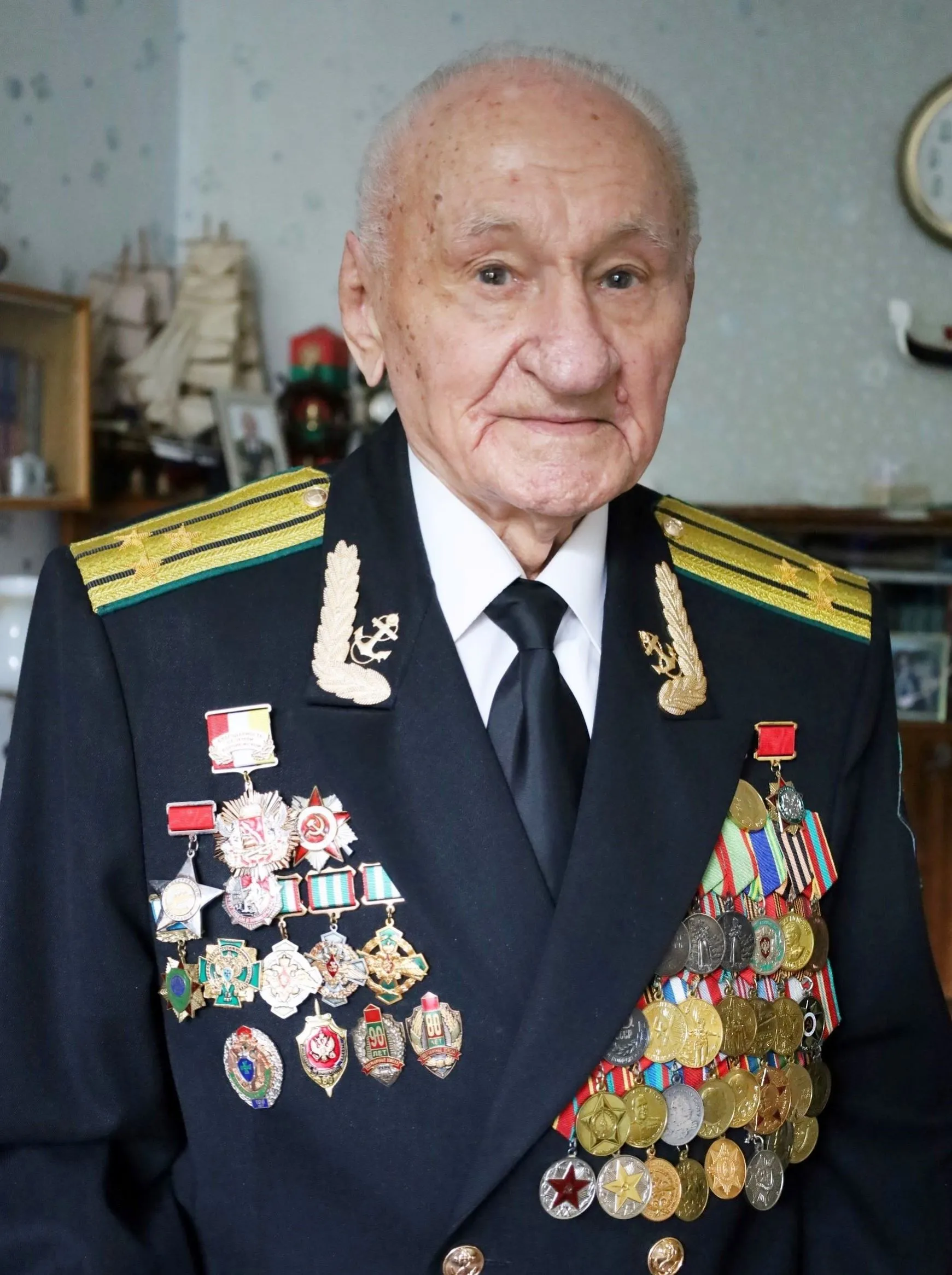 На снимке: участник Великой Отечественной войны, почётный гражданин Воронежа и Воронежской области капитан 1 ранга в отставке Александр Павлович Мозговой.